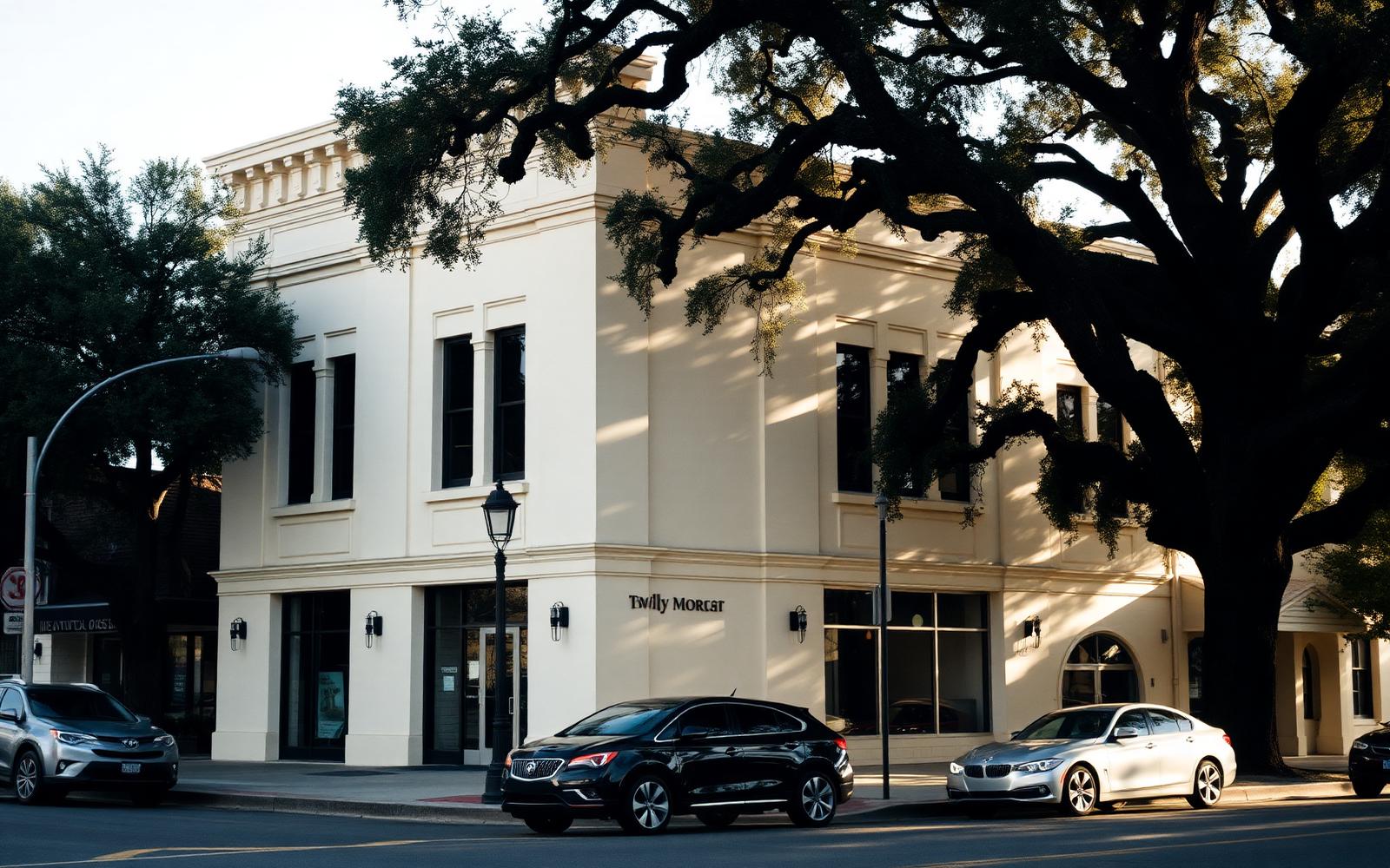 Commercial property in Central Florida framed by mature trees.